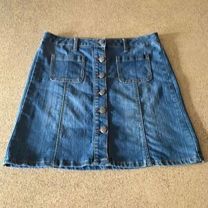 Earl Jean button front denim skirt